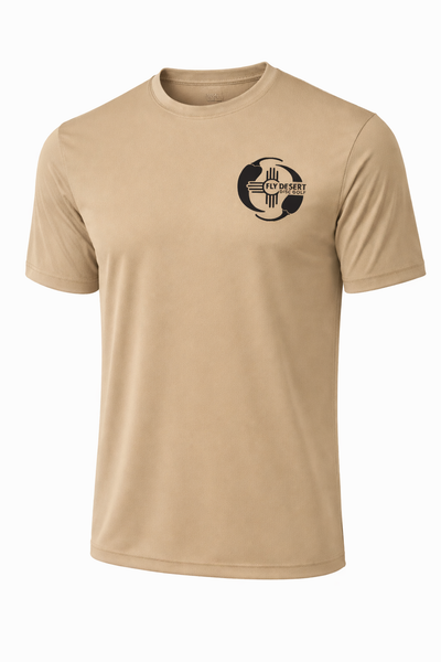 FLY DESERT DISC GOLF - YIN YANG CHILE LOGO LONG SLEEVE DRY FIT (LARGE) - TAN