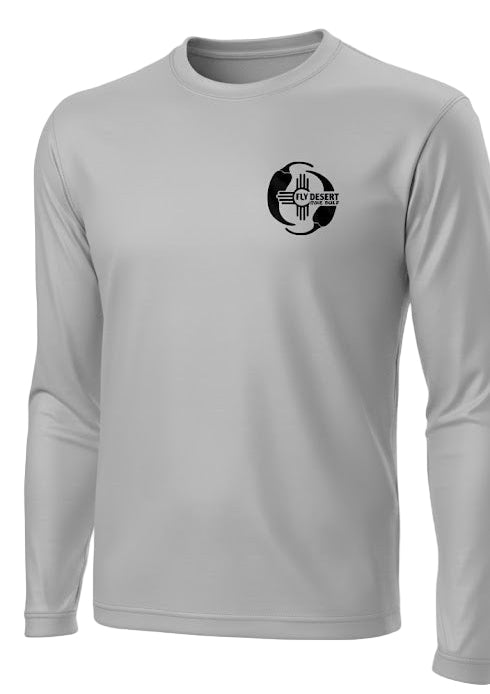 FLY DESERT DISC GOLF - YIN YANG CHILE LOGO LONG SLEEVE DRY FIT (EXTRA LARGE) - SILVER