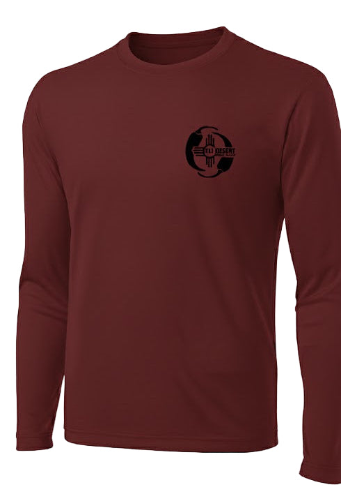 FLY DESERT DISC GOLF - YIN YANG CHILE LOGO LONG SLEEVE DRY FIT (EXTRA LARGE) - MAROON
