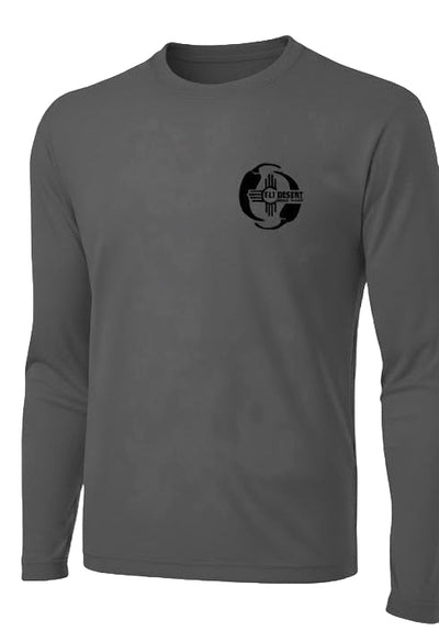 FLY DESERT DISC GOLF - YIN YANG CHILE LOGO LONG SLEEVE DRY FIT (LARGE) - GREY